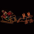 48" Waving Santa with Sleigh and Reindeer 