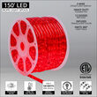 150' Red LED Rope Light, 120 Volt, 1/2"