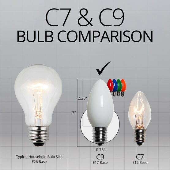 C9 Light Bulb, Multicolor Opaque