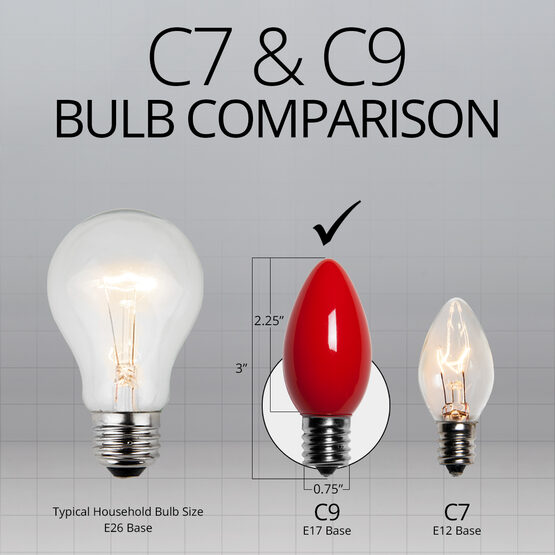 C9 Light Bulb, Red Opaque