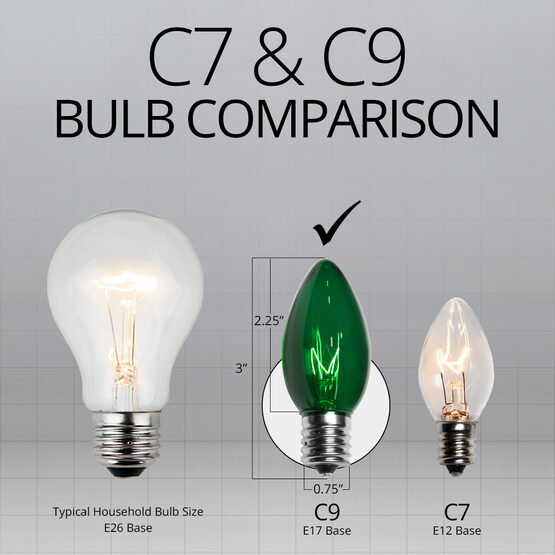 C9 Light Bulb, Green Twinkle