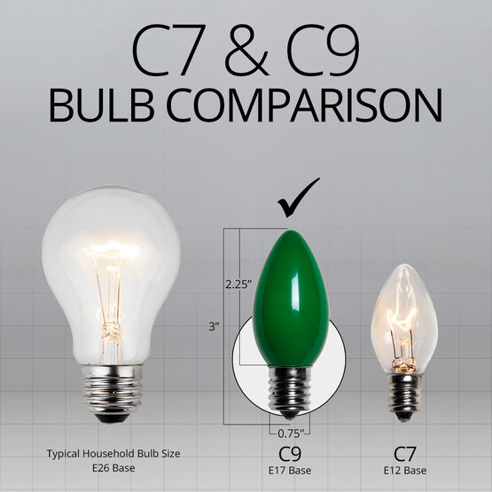 C9 Light Bulb, Green Opaque
