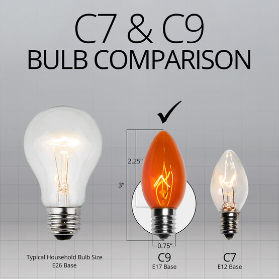 C9 Light Bulb, Amber