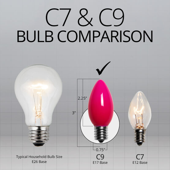 C9 Light Bulb, Pink Opaque