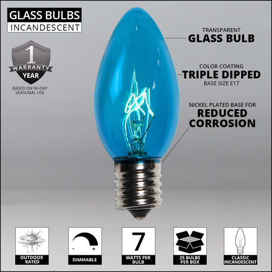 C9 Light Bulb, Teal