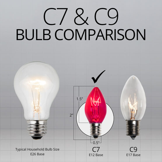 C7 Light Bulb, Pink Twinkle