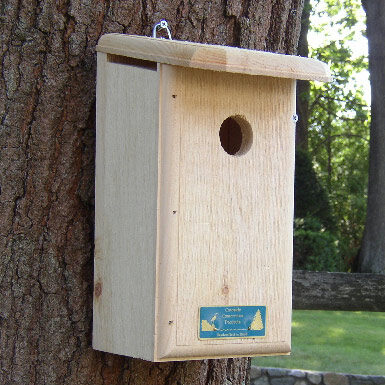 Titmouse, Prothonotary Warbler, and Tree Swallow House
