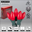 C9 Commercial String Lights, Opaque Red Bulbs