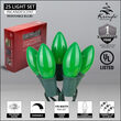 C9 Commercial String Lights, Opaque Green Bulbs