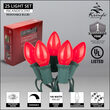 C7 Commercial String Lights, Opaque Red Bulbs