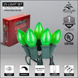 C7 Commercial String Lights, Opaque Green Bulbs