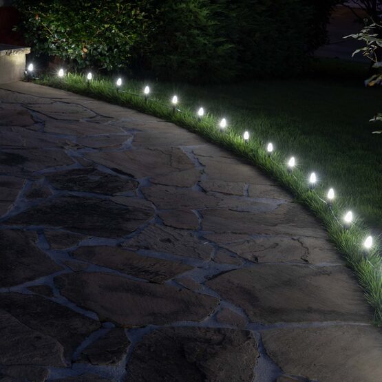 OptiCore C7 Commercial LED String Lights, Cool White, 25 Lights, 25'