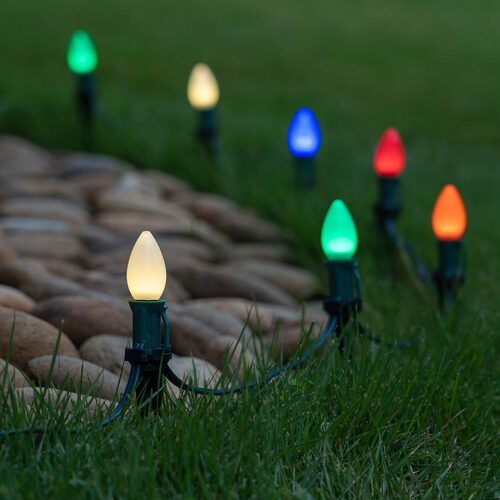 C7 Smooth OptiCore LED Light Bulbs, Multicolor, E12 Base