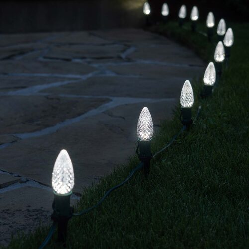 C9 OptiCore LED Light Bulbs, Cool White, E17 Base, Box of 25