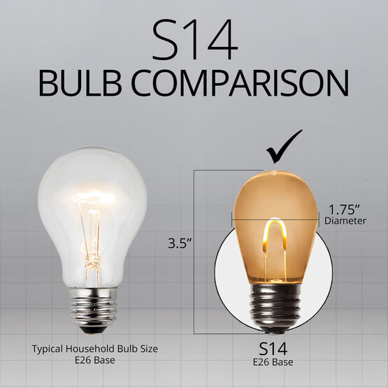 S14 Shatterproof FlexFilament Vintage LED Light Bulb, Warm White
