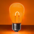 S14 Shatterproof FlexFilament Vintage LED Light Bulb, Amber / Orange