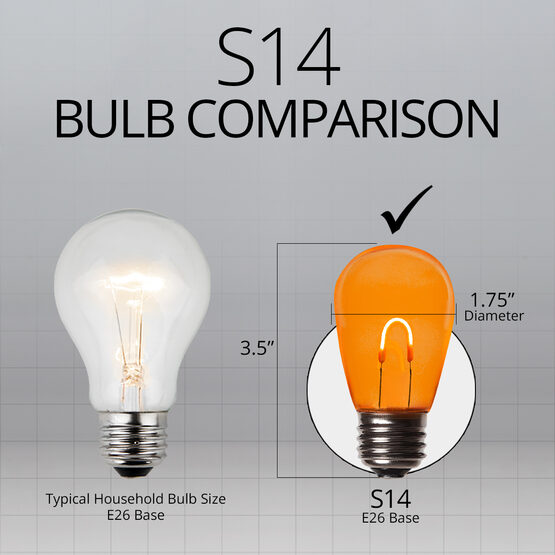 S14 Shatterproof FlexFilament Vintage LED Light Bulb, Amber / Orange