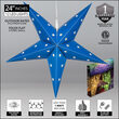 24" Blue Aurora Superstar TM 5 Point Star Lantern, Fold-Flat, LED Lights 