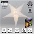 24" White Aurora Superstar TM 5 Point Star Lantern, Fold-Flat, LED Lights 