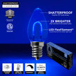 C7 Shatterproof FlexFilament Vintage LED Light Bulb, Blue