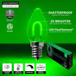 C7 Shatterproof FlexFilament Vintage LED Light Bulb, Green