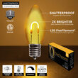 C9 Shatterproof FlexFilament Vintage LED Light Bulb, Gold