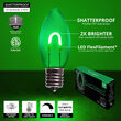 C9 Shatterproof FlexFilament Vintage LED Light Bulb, Green