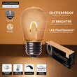 S14 Shatterproof FlexFilament Vintage LED Light Bulb, Warm White