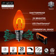 FlexFilament C7 Commercial Shatterproof Vintage LED String Lights, Amber, 25 Lights, 25'