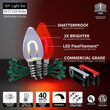 FlexFilament C7 Commercial Shatterproof Vintage LED String Lights, Cool White / Red, 50 Lights, 50'