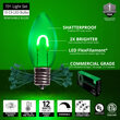 FlexFilament C9 Commercial Shatterproof Vintage LED String Lights, Green, 15 Lights, 15'