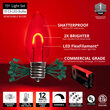 FlexFilament C9 Commercial Shatterproof Vintage LED String Lights, Red, 15 Lights, 15'