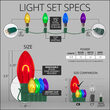 FlexFilament C9 Commercial Shatterproof Vintage LED String Lights, Multicolor, 15 Lights, 15'