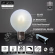 25' Globe String Light Set, 25 Cool White G50 FlexFilament TM Satin Glass LED Bulbs