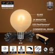 10' Patio String Light Set, 10 Warm White G50 FlexFilament LED Satin Glass Bulbs, Black Wire