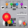 25' Globe String Light Set, 25 Multicolor G50 FlexFilament TM Satin Glass LED Bulbs