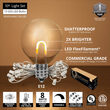 10' Patio String Light Set, 10 Warm White G50 FlexFilament TM LED Shatterproof Bulbs, White Wire