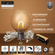 25' Patio String Light Set, 25 Warm White G50 FlexFilament TM LED Shatterproof Bulbs, White Wire