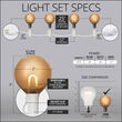 25' Patio String Light Set, 25 Warm White G50 FlexFilament TM LED Shatterproof Bulbs, White Wire