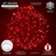 20" Commercial Mega Sphere Light Ball, Fold Flat Red LED