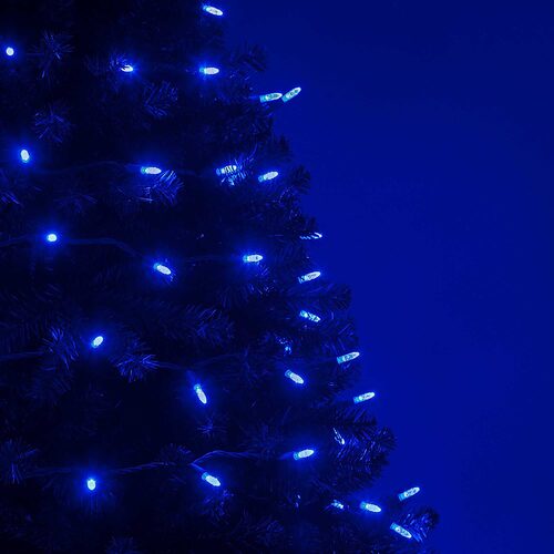 LED Mini String Lights, Blue, Green Wire - Yard Envy