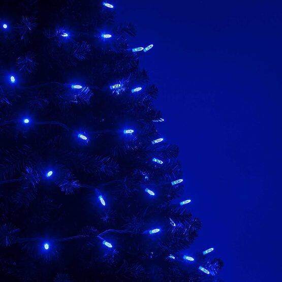 24' LED Mini String Lights, Blue, Green Wire