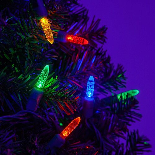 LED Mini String Lights, Multicolor, Green Wire - Yard Envy