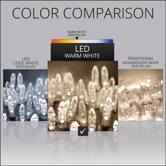 24' LED Mini String Lights, Warm White, Green Wire