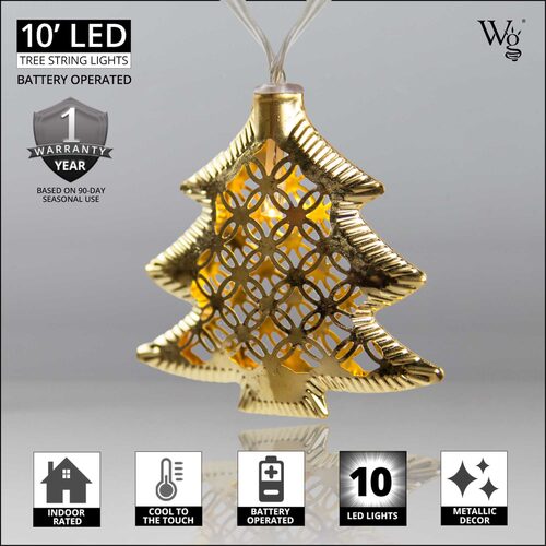 Battery Operated LED Iridescent Pinecone String Lights, 10 Warm White Lights  - Yard Envy