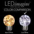 G50 LEDimagine TM Fairy Globe Light Bulb, Cool White, E17 Base