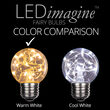 G50 LEDimagine TM Fairy Globe Light Bulb, Warm White, E17 Base