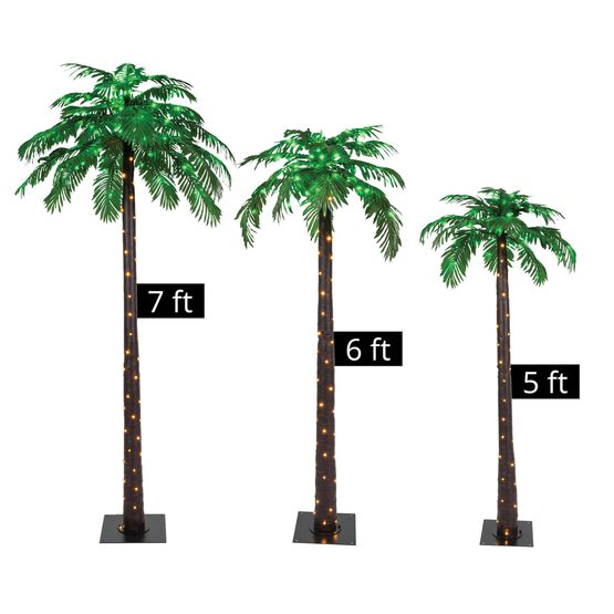 5' LED Lighted Palm Tree with Green Canopy