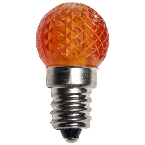 G20 120V Amber LED Patio Light Bulbs, Candelabra E12 Base