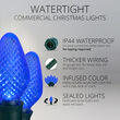 C7 Commercial LED String Lights, Blue, Green Wire